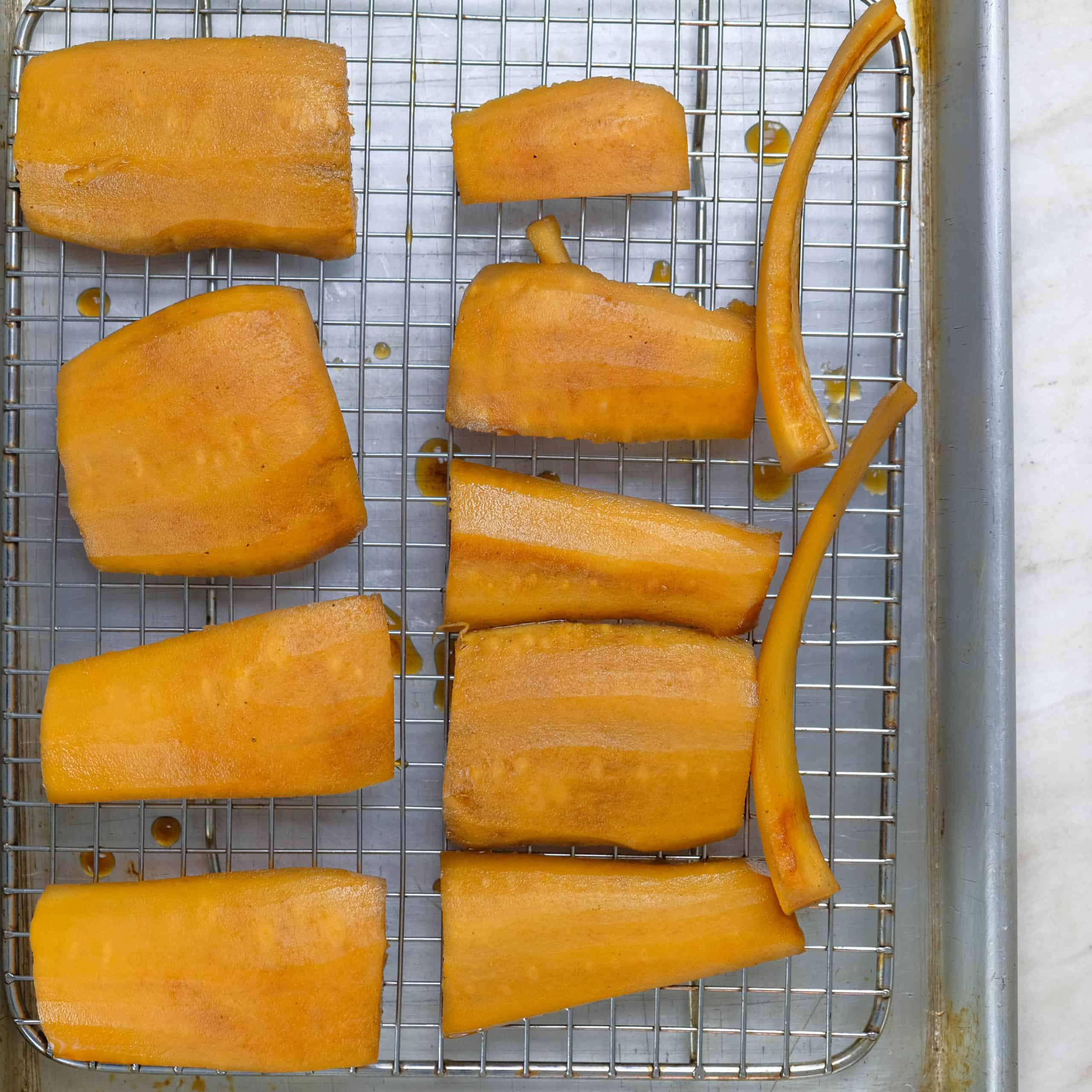 POACHED PARSNIPS ON BAKING TRAY_