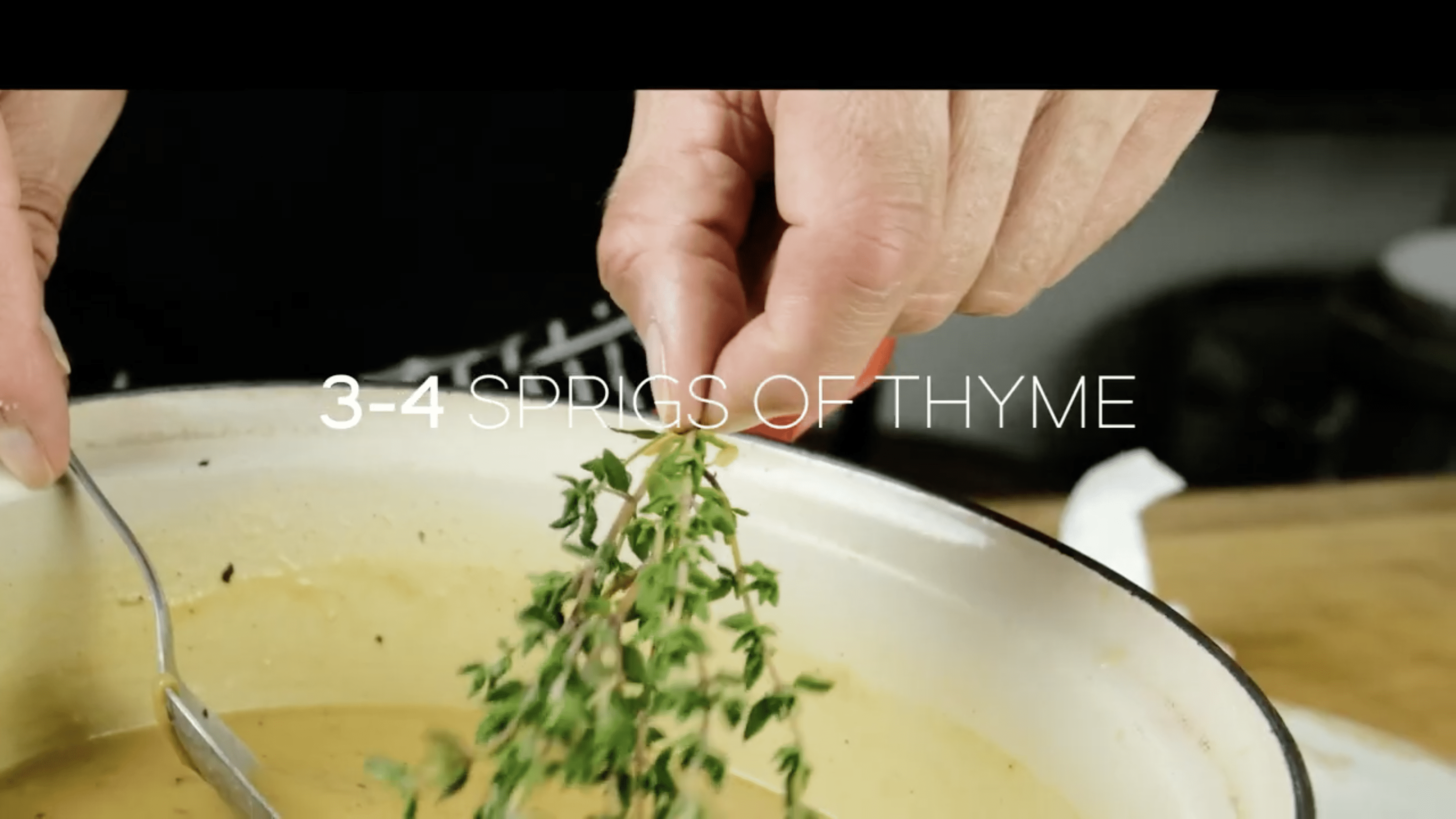 Adding thyme
