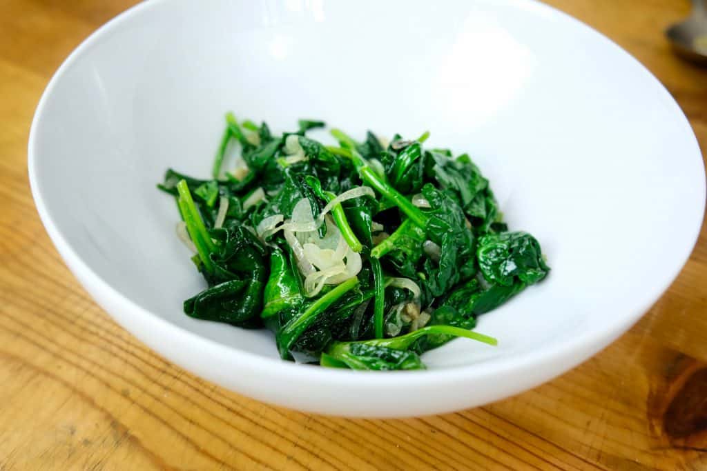 vegan sauteed spinach_