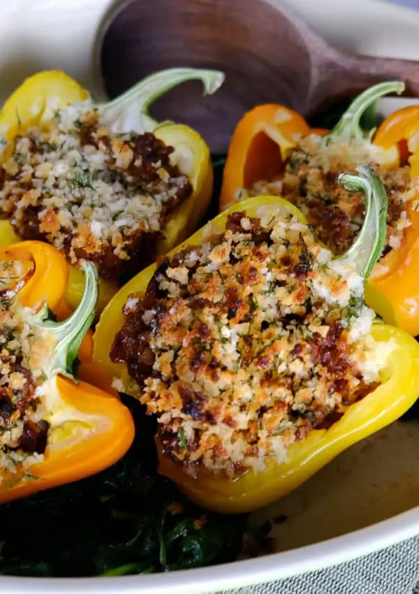 Stuffed Peppers with BBQ Lentils