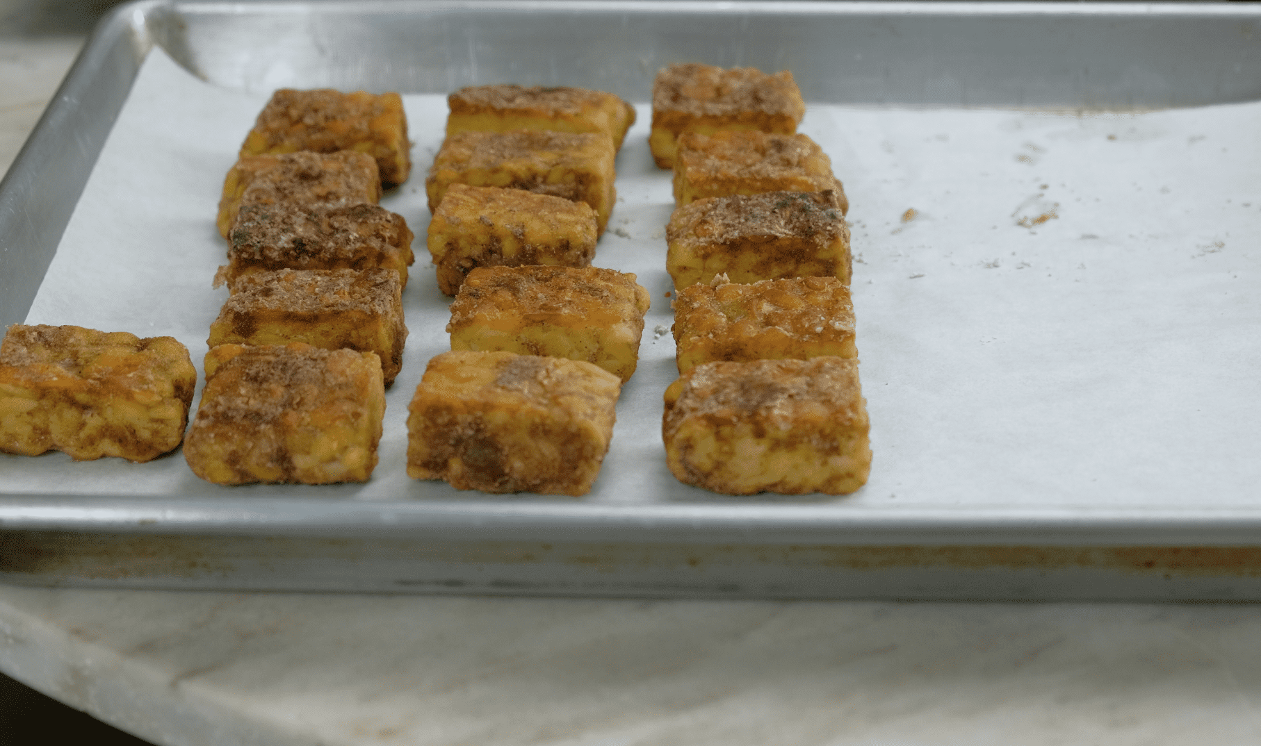 COOKED TEMPEH ON SHEET PAN COOKED TEMPEH ON SHEET PAN