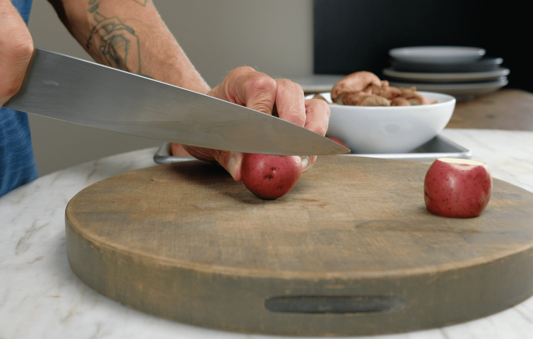 CUTTING POTATOES CUTTING POTATOES