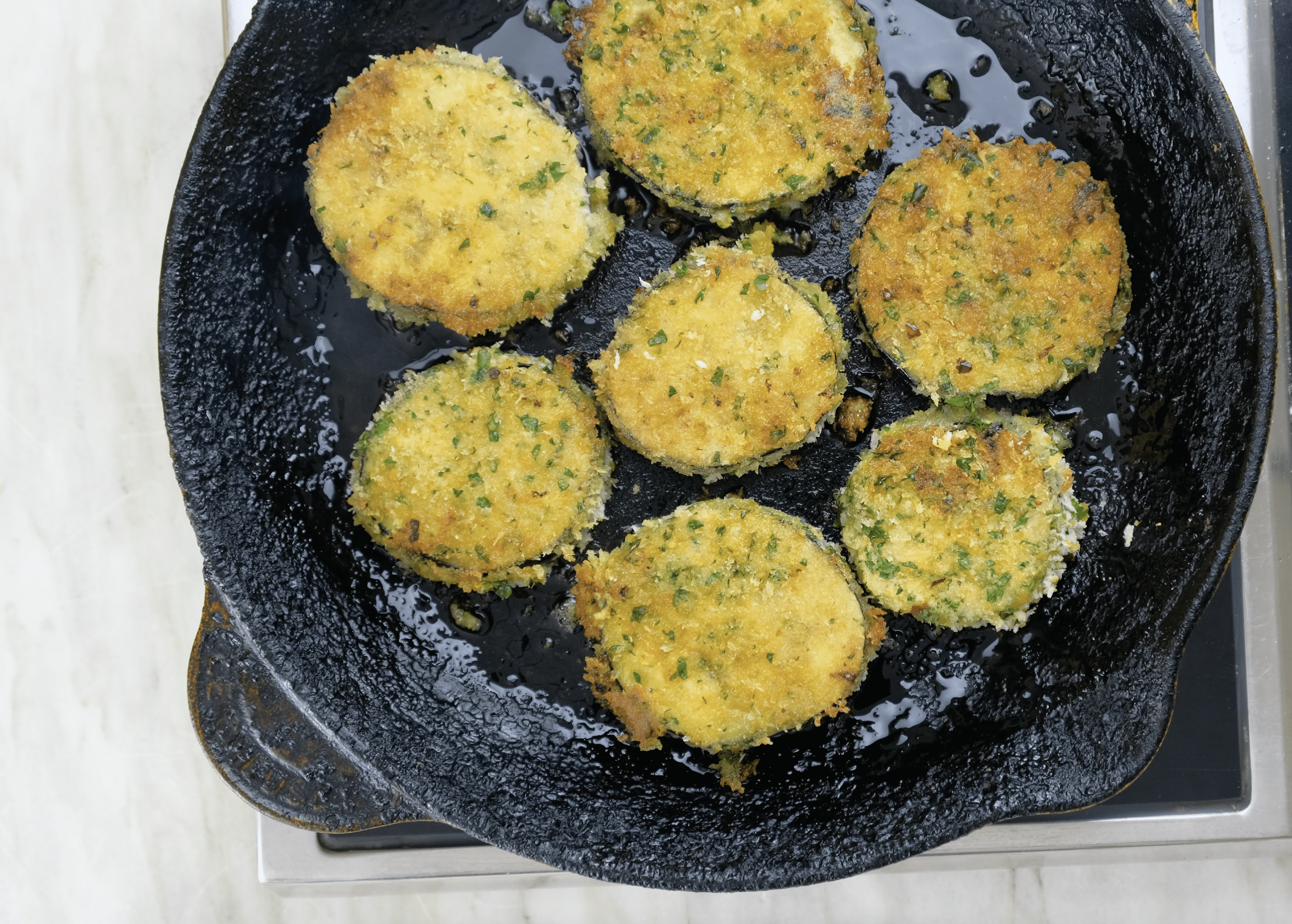 Flipping eggplant Flipping eggplant parm