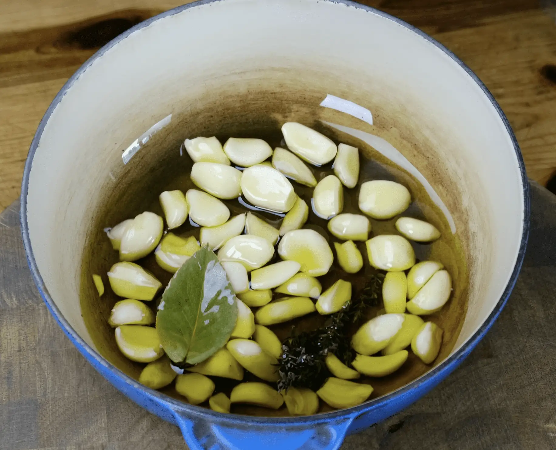 Garlic Confit before cooking
