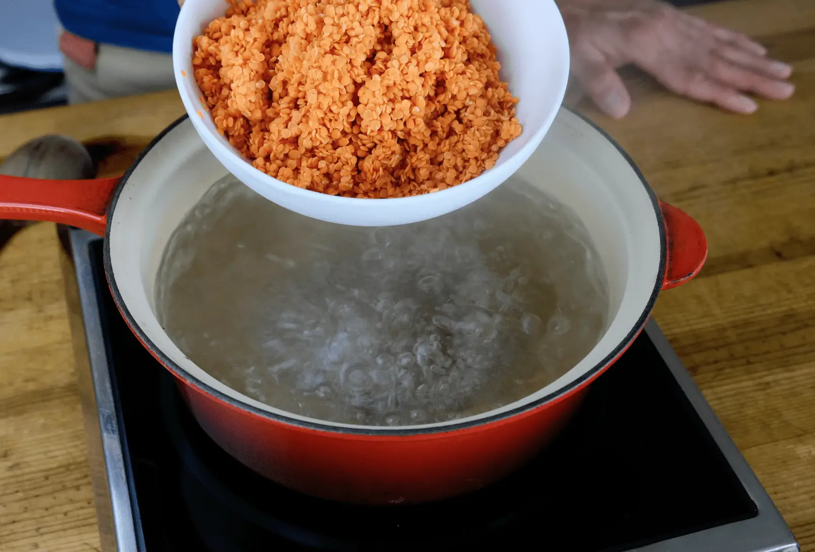 RED LENTILS BLANCHING