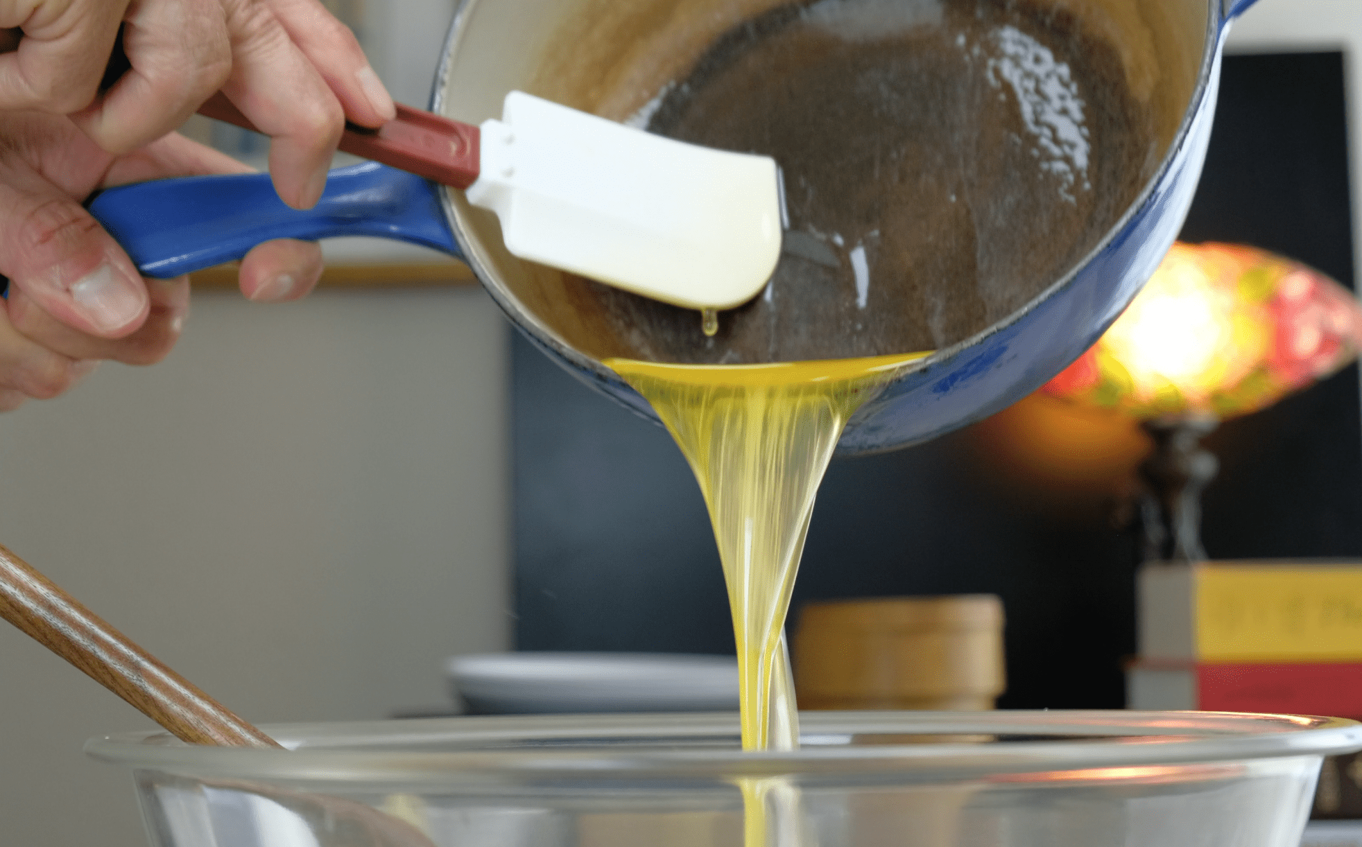 ADDING MELTED BUTTER TO SUGAR ADDING MELTED BUTTER TO SUGAR FOR TOFFEE CHOCOLATE COOKIES