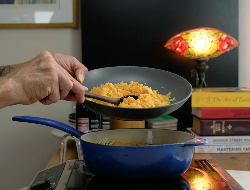 ADDING PAR COOKED LENTILS TO SPICES