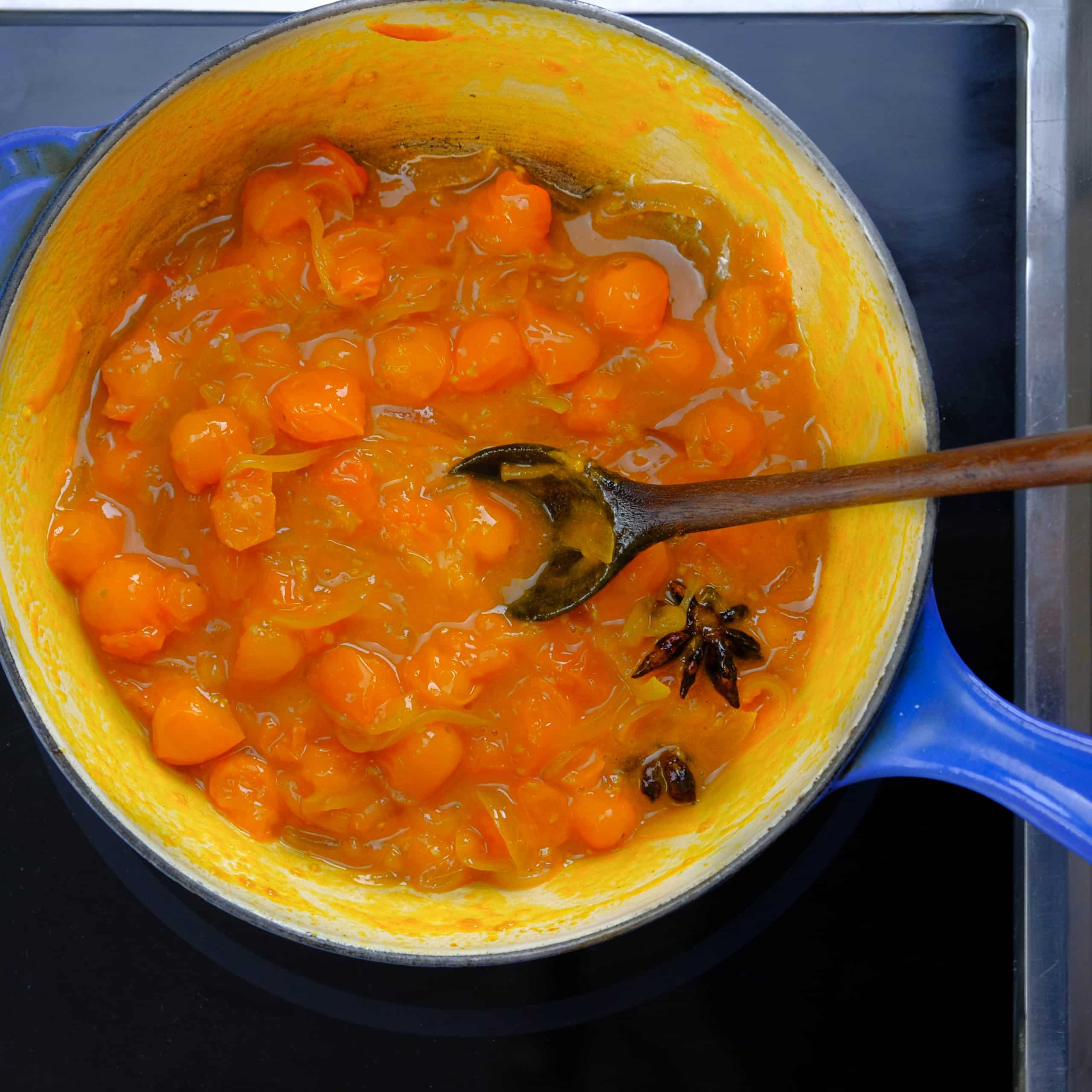 stewed yellow tomatoes with curry powder and star anise stewed yellow tomatoes with curry powder and star anise for vegan gnocchi