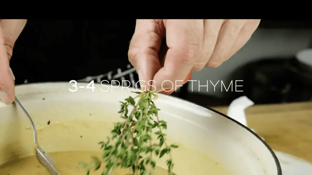 Add thyme to the gravy.
