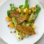 CHARD CEASAR ROMAINE SALAD WITH KING OYSTER MUSHROOMS, GARLIC CROUTONS, CHEESY CAPERS 2