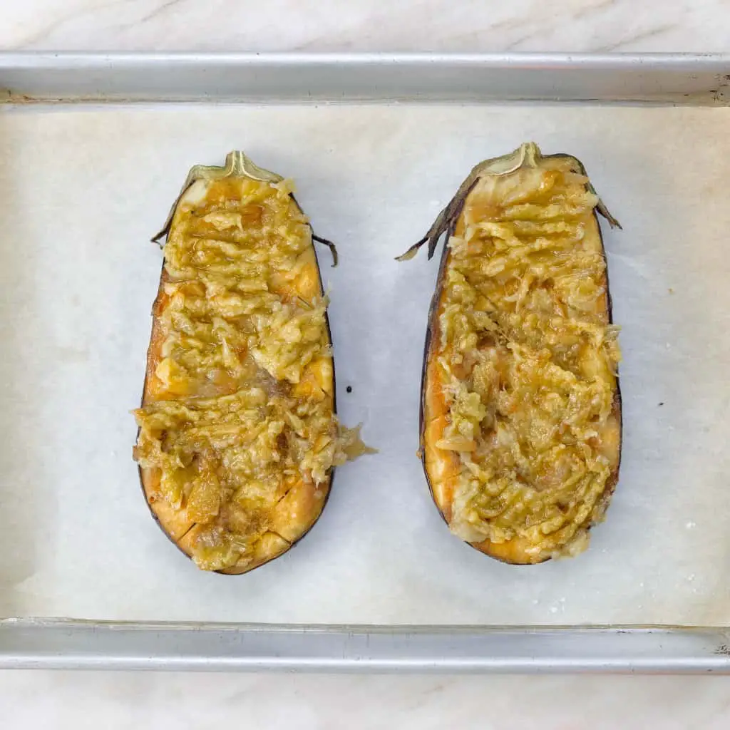 roasted eggplant with garlic confit