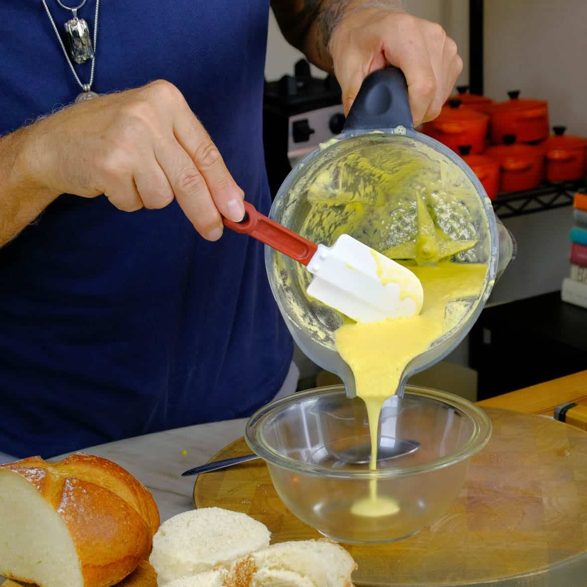 POURING CORN JUICE for mushroom french toast