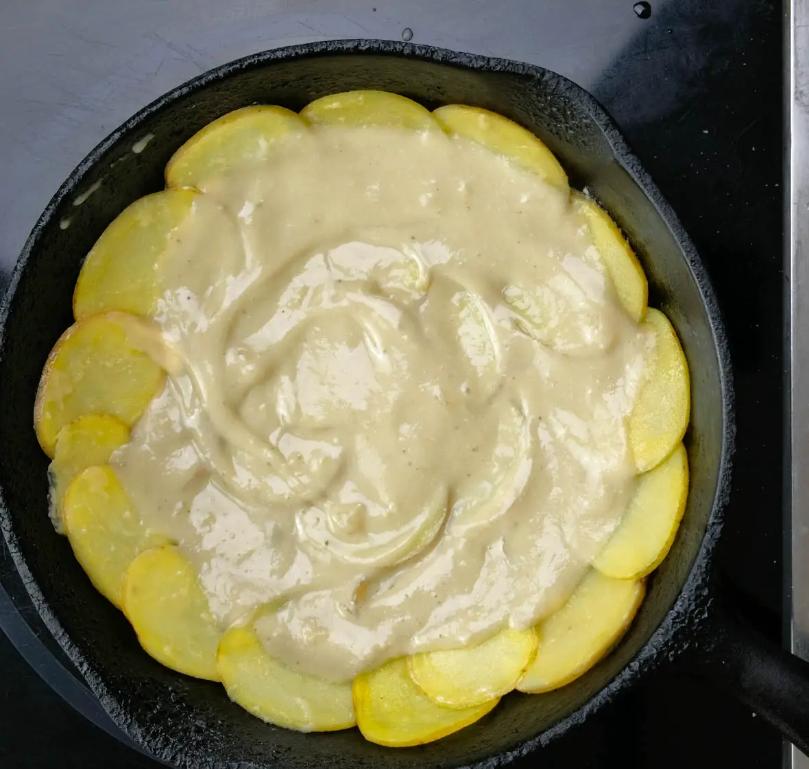 building vegan scalloped potatoes, vegan heavy cream