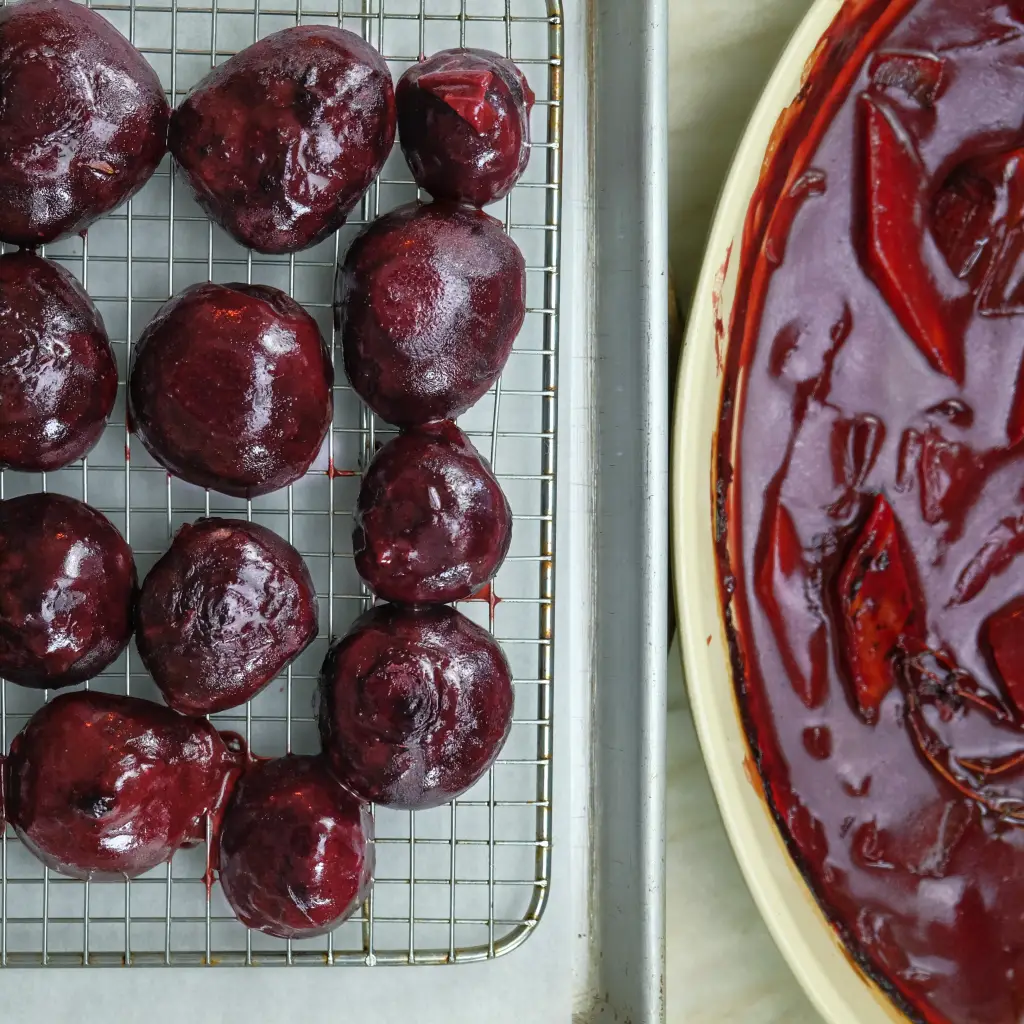 BRAISED BEETS READY FOR ROASTING