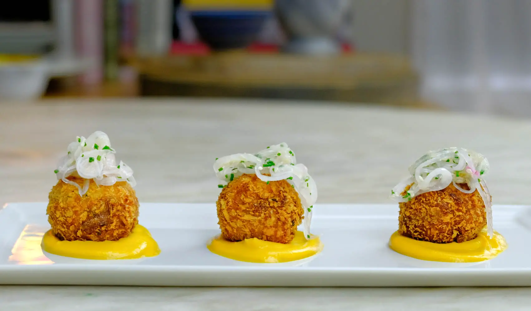 Potato Croquettes with Spicy Carrot Sauce