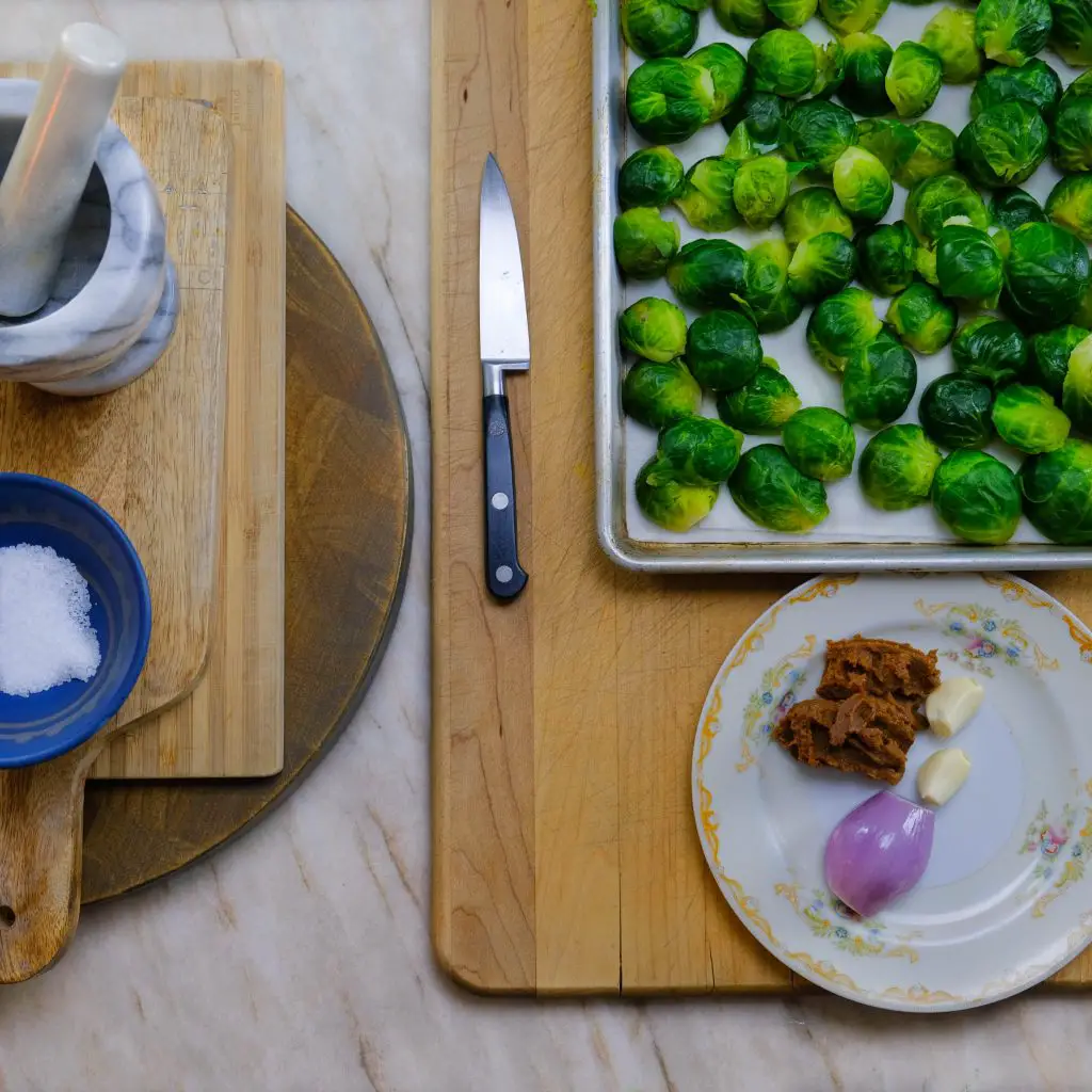 Blanched Brussels sprouts