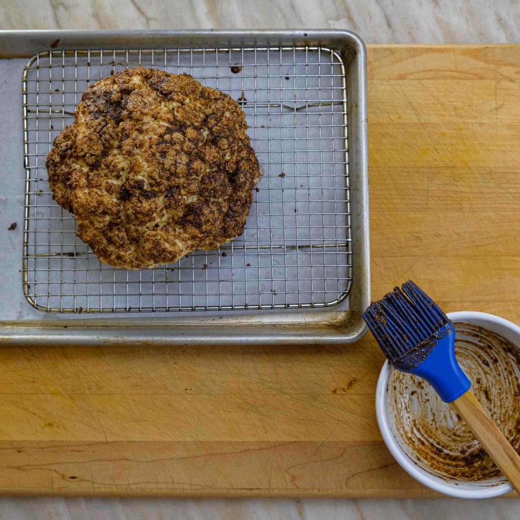 COATED IN 5 SPICE OIL FOR BLACK SESAME CAULIFLOWER