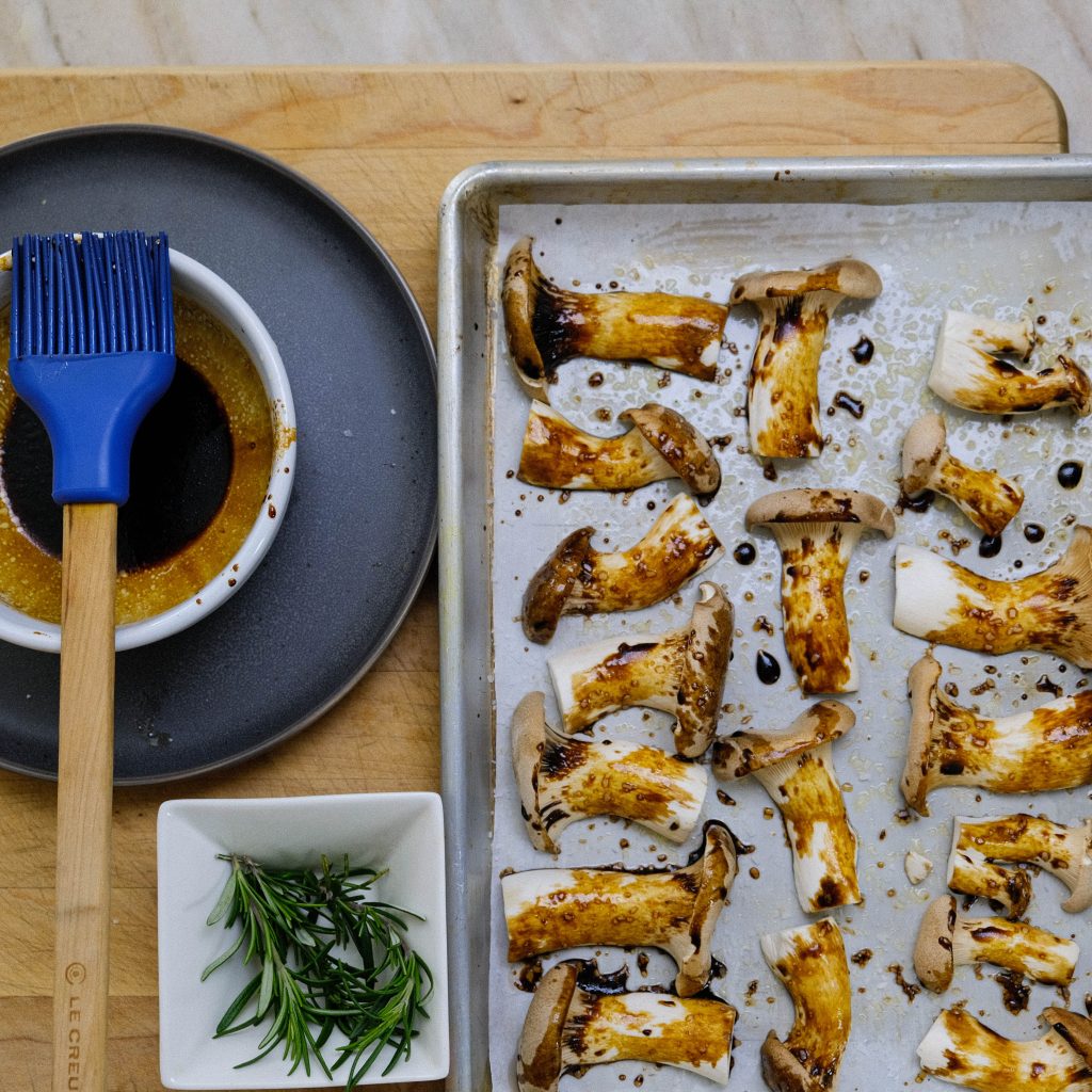 GLAZED TRUMPET MUSHROOMS_