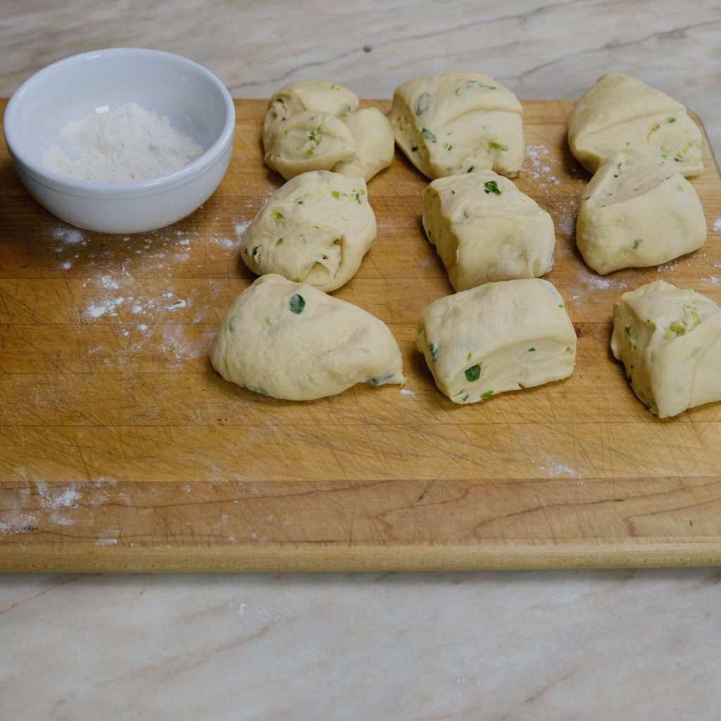 PORTIONED SCALLION BRIOCHE DOUGH