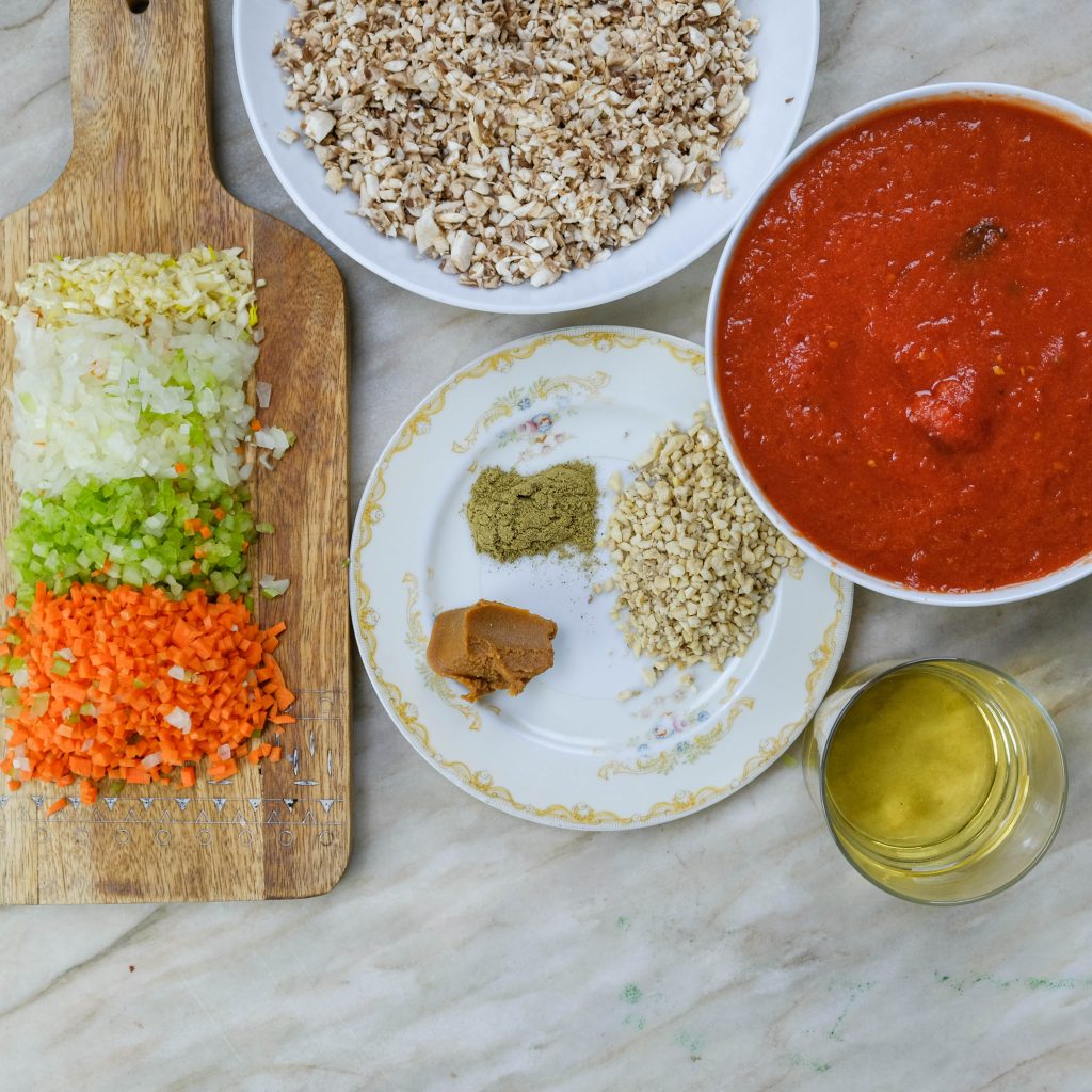 BOLOGNESE INGREDIENTS PREPPED