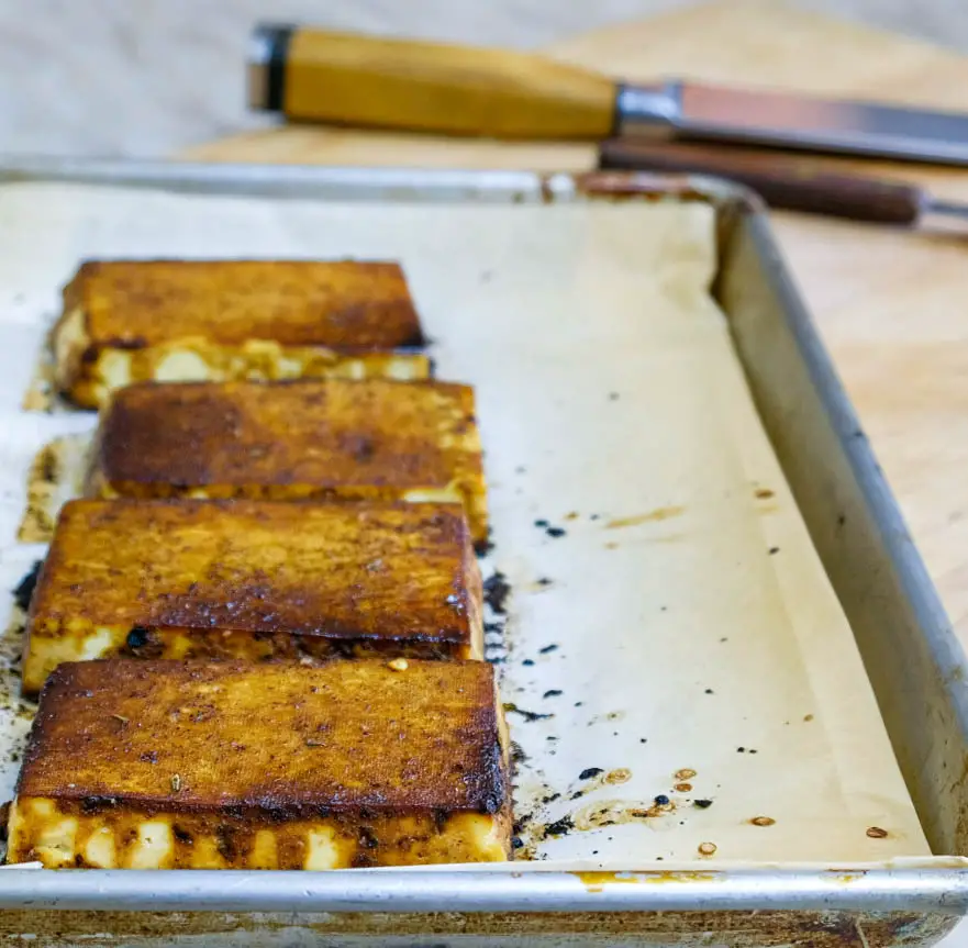 COOKED MARINADED TOFU for French Onion Tofu